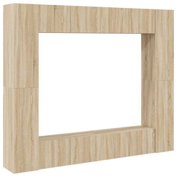 vidaXL TV-benksett 8 stk sonoma eik konstruert tre