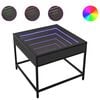 vidaXL Salongbord med Infinity LED svart 50x50x41 cm
