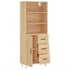 vidaXL Highboard sonoma eik 69,5x34x180 cm konstruert tre