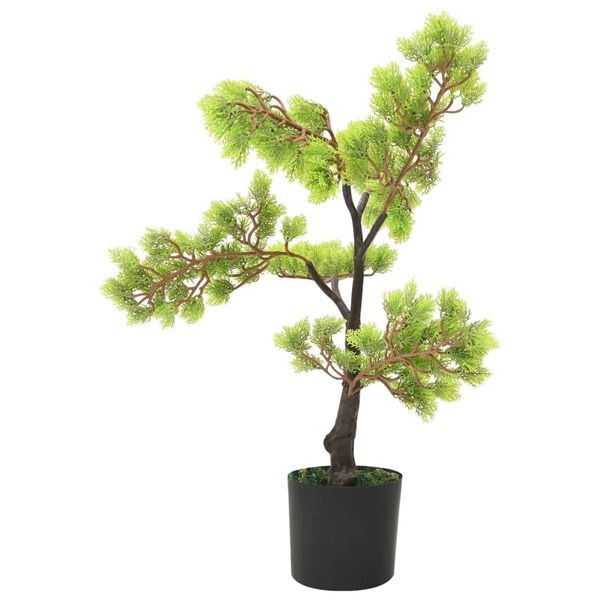 vidaXL Kunstig sypress bonsai med potte 60 cm gr&oslash;nn