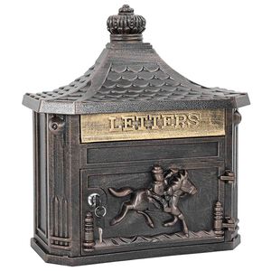 vidaXL Veggmontert postkasse Bronse 40,5 x 16 x 45 cm St&oslash;pt aluminium