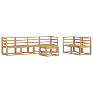 vidaXL Utend&oslash;rs sofa-sett 7 pcs Hvit 59 x 59 x 37 cm Solid akasietre