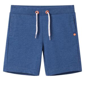 vidaXL Barneshorts med snor m&oslash;rkebl&aring; melert 116
