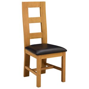 vidaXL Spisestuestol 2 stk. Massivt Eiketre Svart 45 x 51 x 105 cm