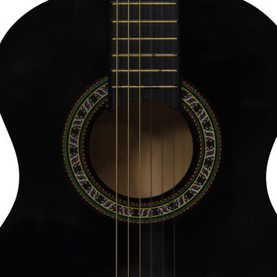 vidaXL Klassisk gitar for nybegynnere og barn 1/2 34" svart