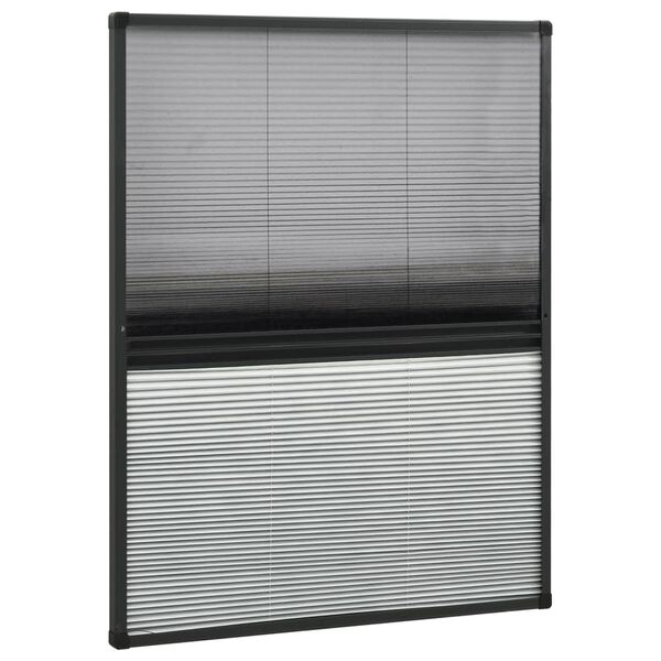 vidaXL Plissert insektskjerm for vindu aluminium 80x100 cm solskjerm