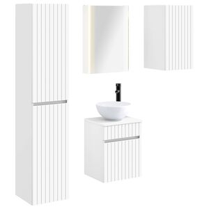 vidaXL Baderomsskapsett 5 pcs Hvit 43 x 11,5 x 60,5 cm Konstruert tre