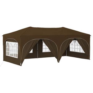 vidaXL Pop-up Festtelt Gr&aring;brun 575 x 288 x 245 cm Oxford Stoff