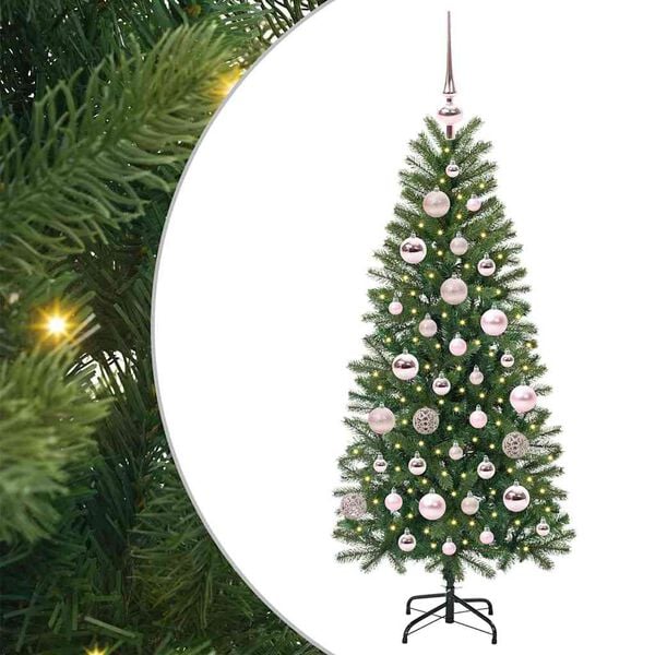 vidaXL Kunstig juletre med 150 LED med stativ gr&oslash;nn 120 cm PE og PVC