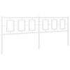vidaXL Utskiftbar sengegavl i metall hvit 200 cm