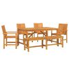 vidaXL Hage Spisegruppe 6 stk. Brun Solid akasietre