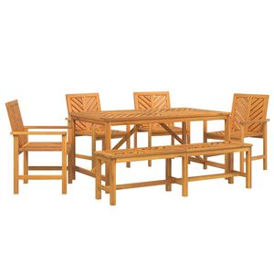 vidaXL Hage Spisegruppe 6 stk. Brun Solid akasietre