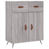 vidaXL Highboard grå sonoma 69,5x34x180 cm konstruert tre