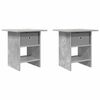 vidaXL Nattbord 2 stk. Betonggr&aring; 41 x 40 x 45 cm Konstruert tre