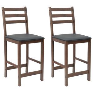 vidaXL Spisestoler 2 stk. Solid Gummitre Lys Brun 40 x 47,5 x 99,5 cm