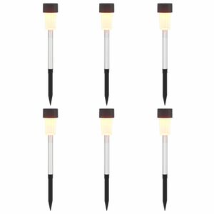 vidaXL Utend&oslash;rs sollys med bakkefeste 6 pcs Varmhvit 29,5 cm