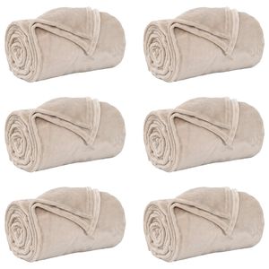 vidaXL Kastepledd 6 stk. Beige 220 x 240 cm 8.23 kg Fleece