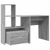 vidaXL Skrivebord Gr&aring; Sonoma Konstruert tre 131,5 x 50 x 106,5 cm