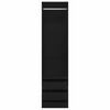 vidaXL Garderobe med skuffer svart 50x50x200 cm konstruert tre