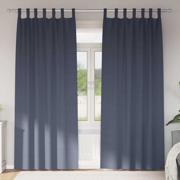vidaXL M&oslash;rkleggende Gardiner med Ringer 2 pcs Antrasitt 260 x 140 cm