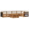 vidaXL Utend&oslash;rs sofa-sett 6 pcs Naturlig Solid akasietre