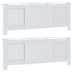 vidaXL Radiator Deksel 2 stk. Hvit 205 x 20,5 x 81,5cm Konstruert tre
