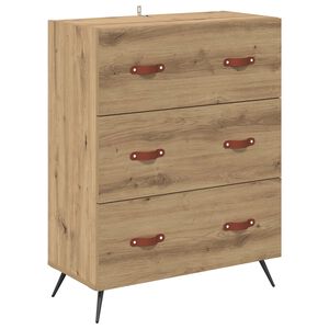 vidaXL Kommode 3-Skuff Artisan Eik 69,5 x 34 x 90 cm Konstruert tre