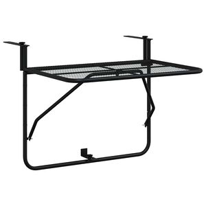 vidaXL Balkongbord svart 60x40 cm st&aring;l