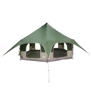 vidaXL Familietelt Gr&oslash;nn 10 personer 185T Polyester med PU Belegg