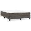 vidaXL Boxspring-sengeramme m&oslash;rkegr&aring; 135x190 cm Double fl&oslash;yel