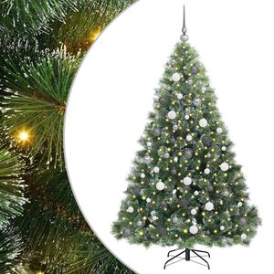 vidaXL Kunstig juletre med 300 LED med stativ gr&oslash;nn 180 cm PE og PVC