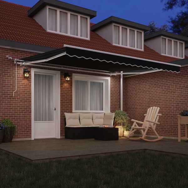 vidaXL Innvendbar Markise Svart 400 &times; 300 cm Polyester og Metall