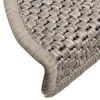 vidaXL Selvklebende trappematter sisal-utseende 15 stk 56x17x3 cm s&oslash;lv
