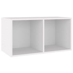vidaXL Oppbevaringsboks LP hvit 71x34x36 cm konstruert tre