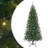vidaXL Kunstig juletre med 300 LED med stativ grønn 210 cm PE og PVC