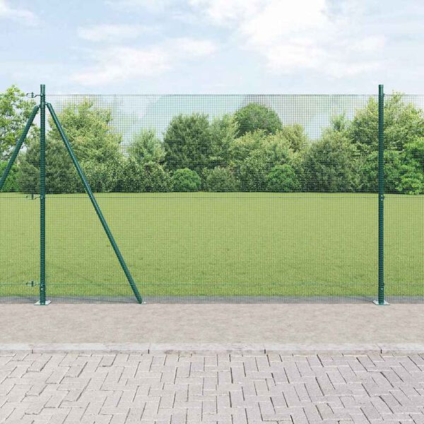 vidaXL Gjerdep&aring;le gr&oslash;nn 50 x 1,5 m (12 x 12 mm maske) St&aring;l og PVC