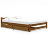 vidaXL Sengeramme med 2 skuffer honningbrun heltre furu 140x200 cm