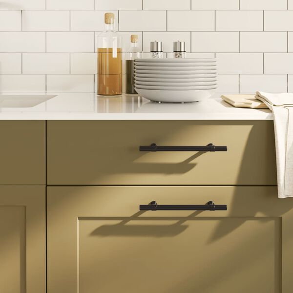 vidaXL Skaphåndtak 20 stk svart 128 mm rustfritt stål