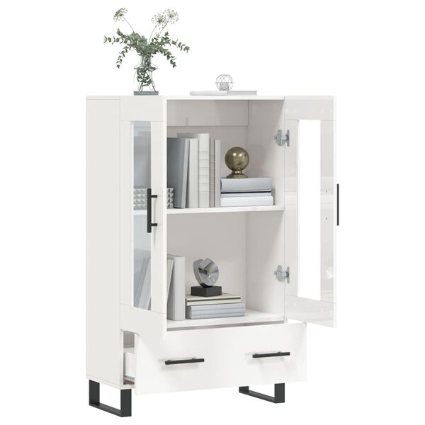 vidaXL Highboard h&oslash;yglans hvit 69,5x31x115 cm konstruert tre