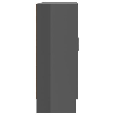 vidaXL Bokhylle høyglans grå 82,5x30,5x80 cm sponplate