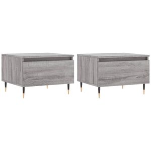 vidaXL Salongbord 2 stk gr&aring; sonoma 50x46x35 cm konstruert tre
