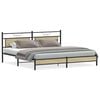 vidaXL Sengeramme i metall uten madrass sonoma eik 193x203 cm