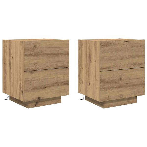 vidaXL Nattbordskap 2 pcs Artisan Eik 45 x 40 x 55 cm Konstruert tre