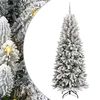 vidaXL Kunstig juletre Hvit 210 cm PVC og plast og st&aring;l og PE