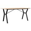 vidaXL Spisebord Y-ramme 160x80x75,5 cm heltre furu og st&aring;l