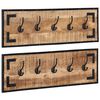 vidaXL Knaggrekker 2 stk 80x8x25 cm heltre grovt mangotre