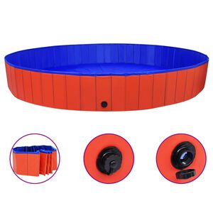 vidaXL Sammenleggbart hundebasseng r&oslash;d 300x40 cm PVC