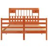 vidaXL Seng med bokhylle uten madrass voksbrun 150x200 cm heltre furu