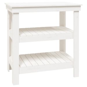 vidaXL Arbeidsbenk med hylle Hvit 78,5 x 50 x 80 cm Heltre furu