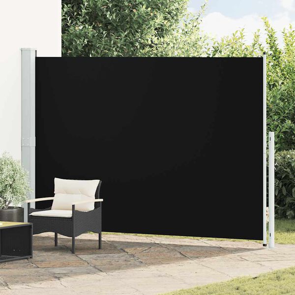 vidaXL Uttrekkbar sidemarkise 200x300 cm svart
